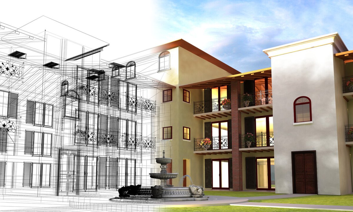 Progetto edilizio che diventa un edificio ristrutturato